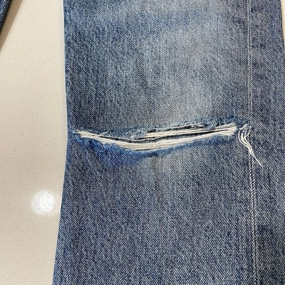 AGOLDE Riley Light Wash Distressed Straight Leg Jeans size 25. - Picture 10 of 12